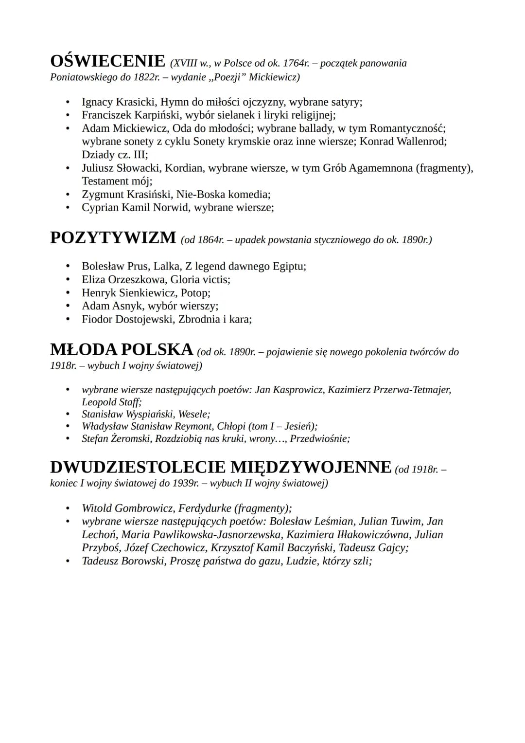 # STAROŻYTNOŚĆ (ANTYK) (od ok. 4000 p.n.e. - wynalezienie pisma do 476r.
n.e. - upadek cesarstwa zachodniorzymskiego)
- Biblia, w tym fragm