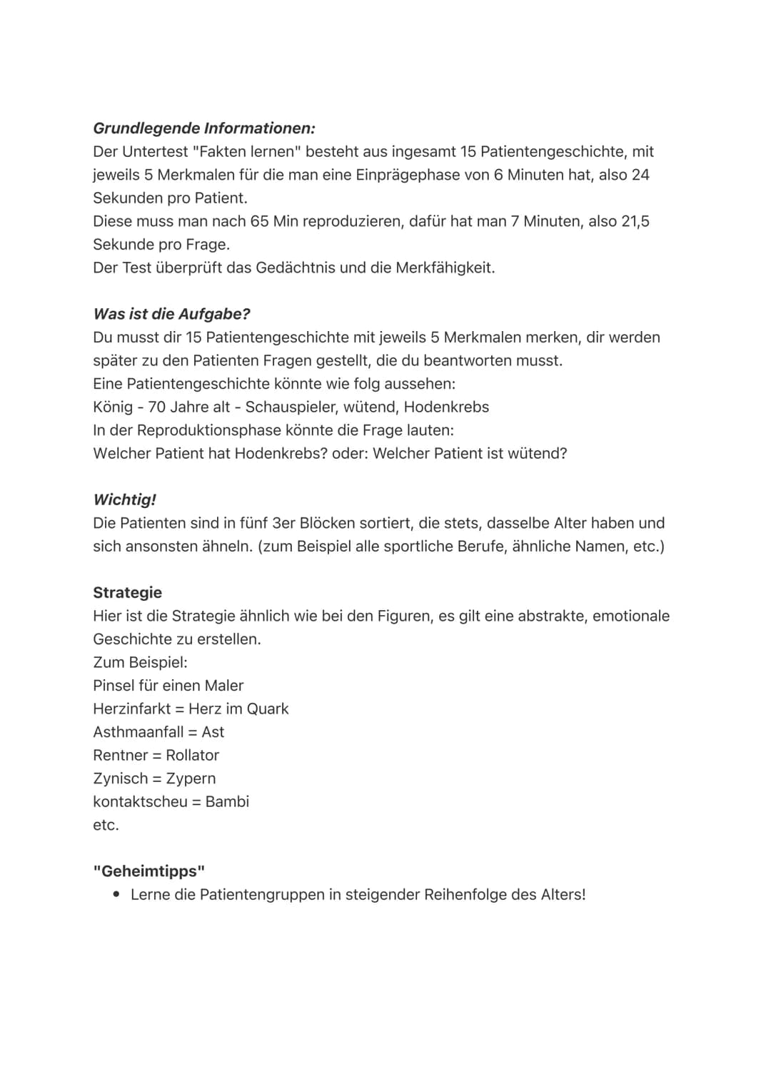 # TMS - Test medizinischer
Studiengänge UT: Figuren und
Fakten lernen - Strategien
FIGUREN LERNEN:
Grundlegende Informationen:
Der Unterte