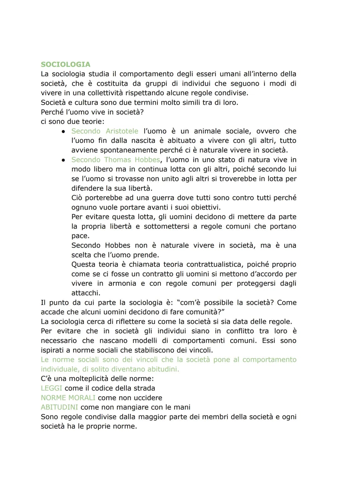 <p>La sociologia studia il comportamento degli esseri umani all'interno della società. Quest'ultima è costituita da gruppi di individui che