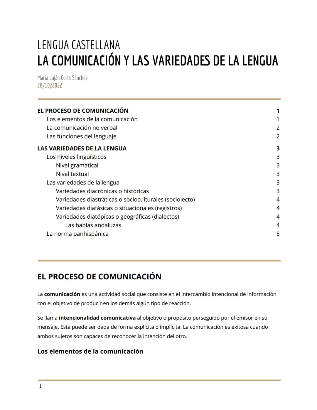 # LENGUA CASTELLANA
# LA COMUNICACIÓN Y LAS VARIEDADES DE LA LENGUA
María Luján Corts Sánchez
28/10/2022
## EL PROCESO DE COMUNICACIÓN
L
