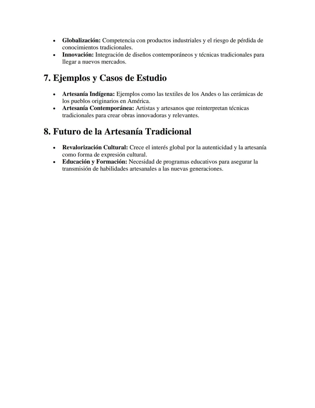 # Artesanía Tradicional
APUNTES//
## 1. Definición y Características
- Definición: La artesanía tradicional se refiere a la producción de