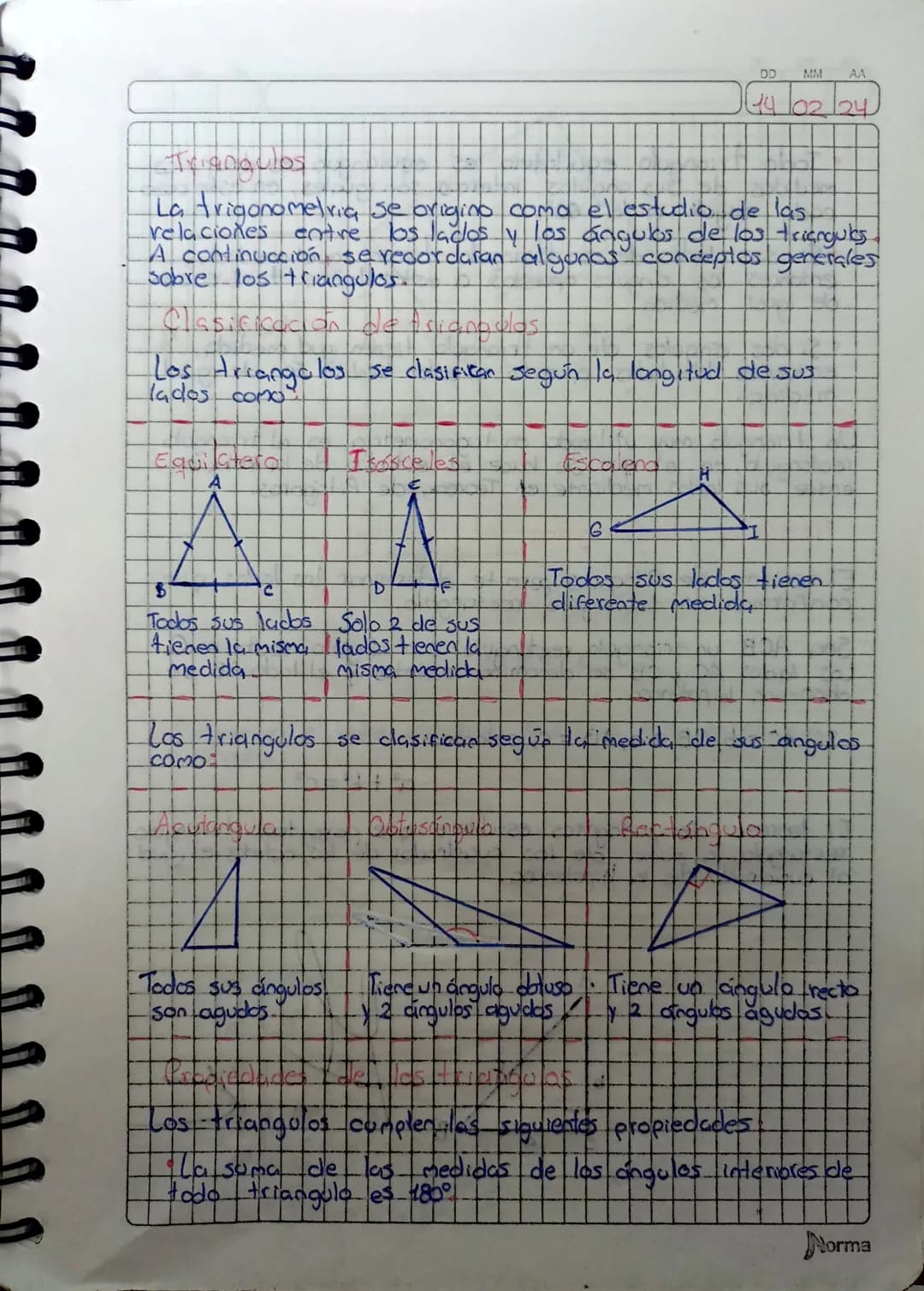 DD MM
AA
Triangulos
140224
La trigonometria se origino coma el estudio de las
relaciones entre los lados y los ángulos de los trianguks.
A c