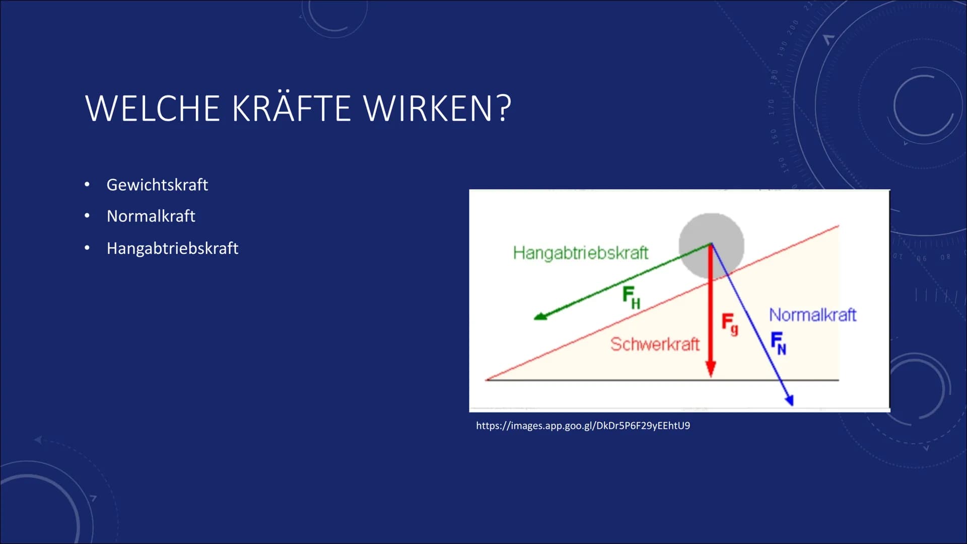 40
DIE SCHIEFE
EBENE
150
160
170
180
190 200
V
210
220
230
240
250260
レ # WAS IST DIE SCHIEFE EBENE?
• Physikalisches System der Mechanik