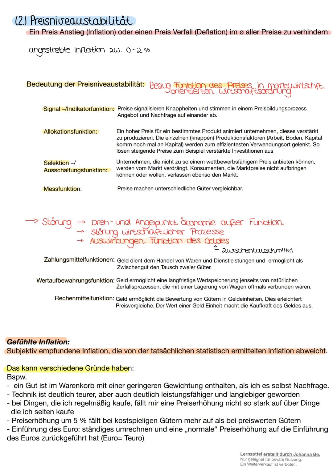 Wirtschaftspolitik
Lernzettel erstellt durch Johanna Be.
Nur geeignet für private Nutzung.
Ein Weiterverkauf ist verboten. # Grundgesetz
*