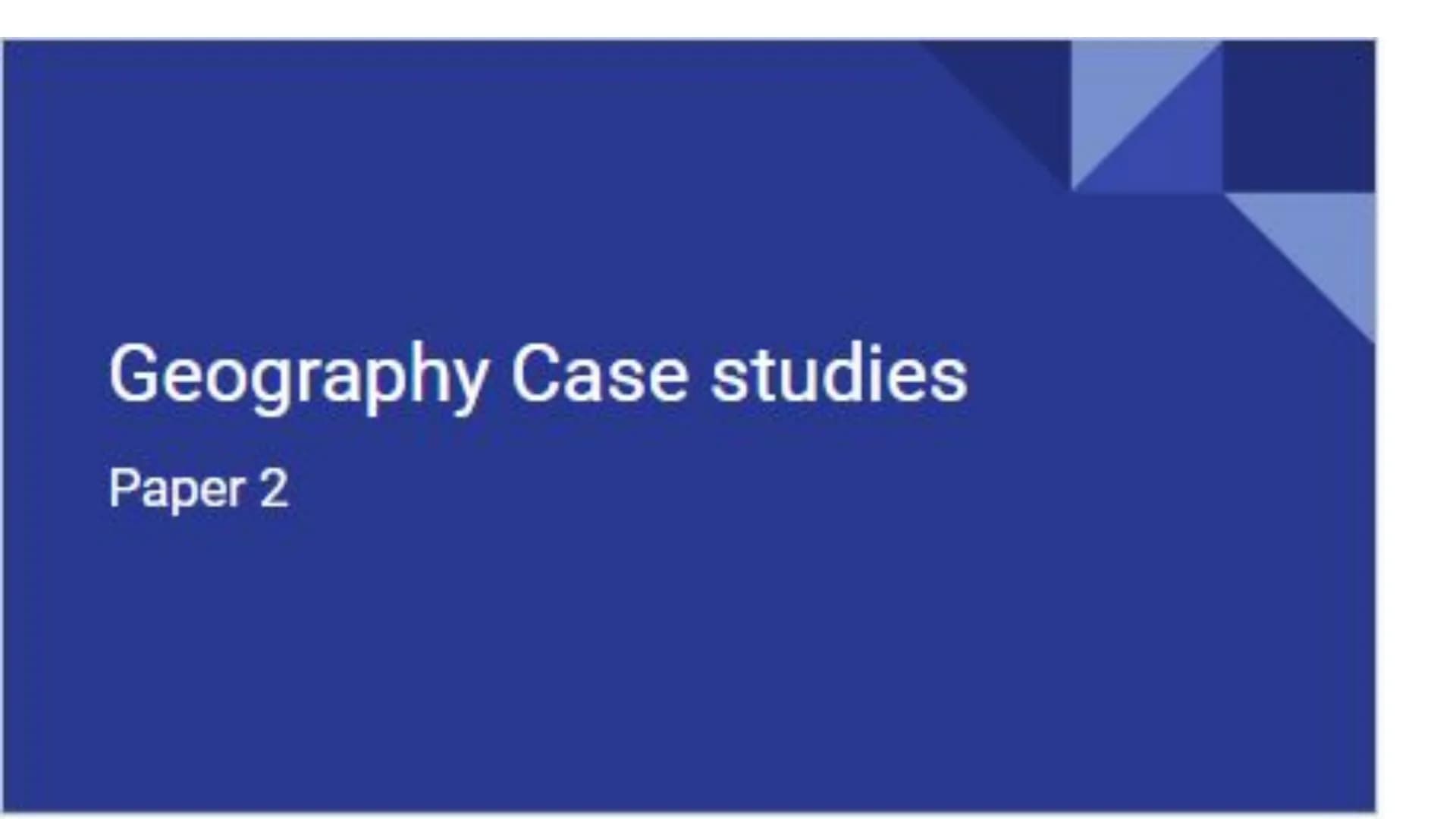 # Geography Case studies
Paper 2 Ney idea Specification content
Urban change in cilies in the UK leads to a variety
of social, economic and