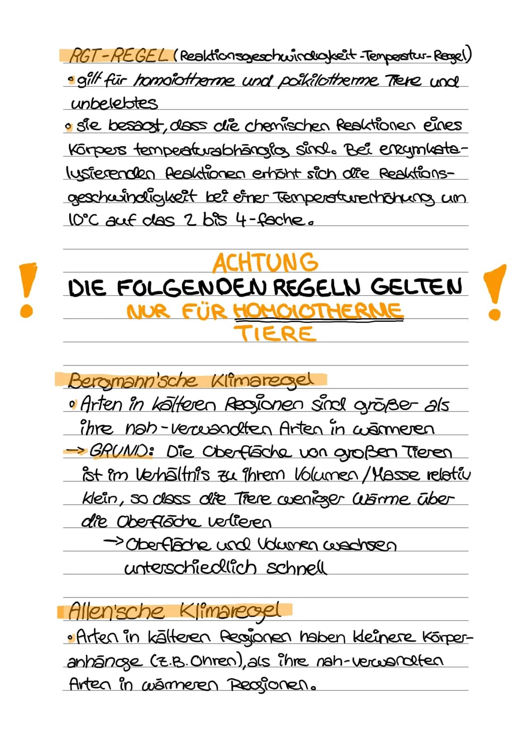 # KLIMAREGELN
poikilotherm = wechselwarm (bspw. Fische u. Insekten)
Körpertemperatur entspricht der
Außentemperatur
homoiotherm = gleichwa