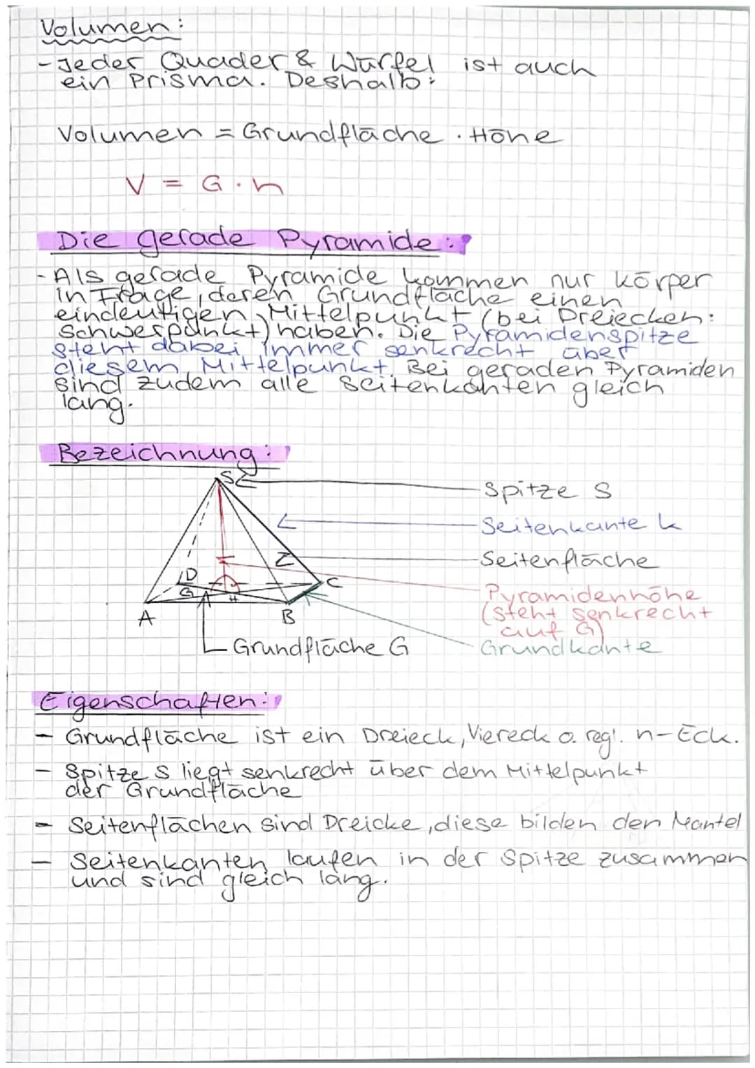 # 4- Prisma & Pyramide
Was sind Prismen??
D
A
V
+
E
Eigenschaften:
Grund- und
ng.
B
E
-Deckfläche (DE)
Seitenkante (AD,BC
Hohe h
Seitenf