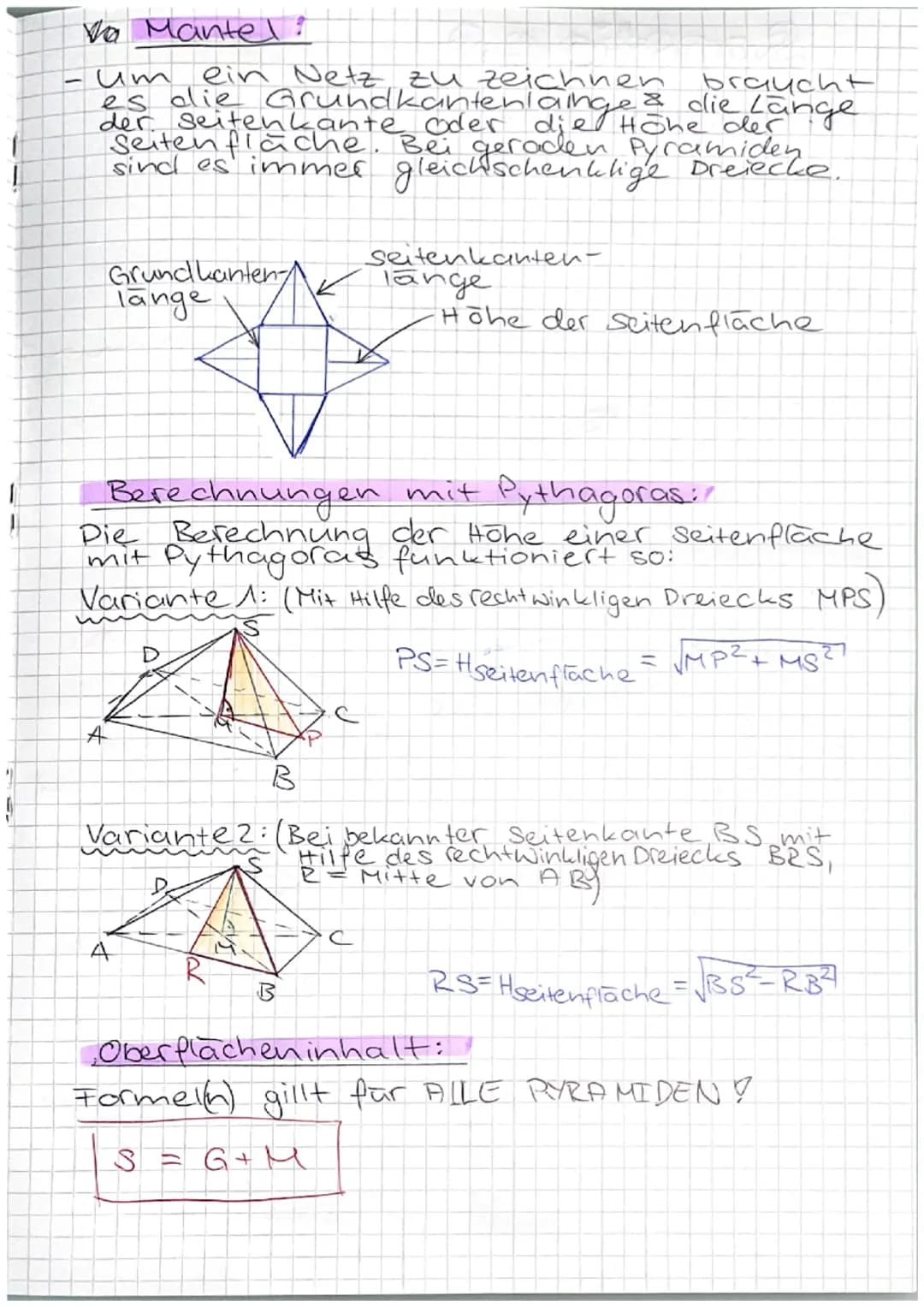 # 4- Prisma & Pyramide
Was sind Prismen??
D
A
V
+
E
Eigenschaften:
Grund- und
ng.
B
E
-Deckfläche (DE)
Seitenkante (AD,BC
Hohe h
Seitenf