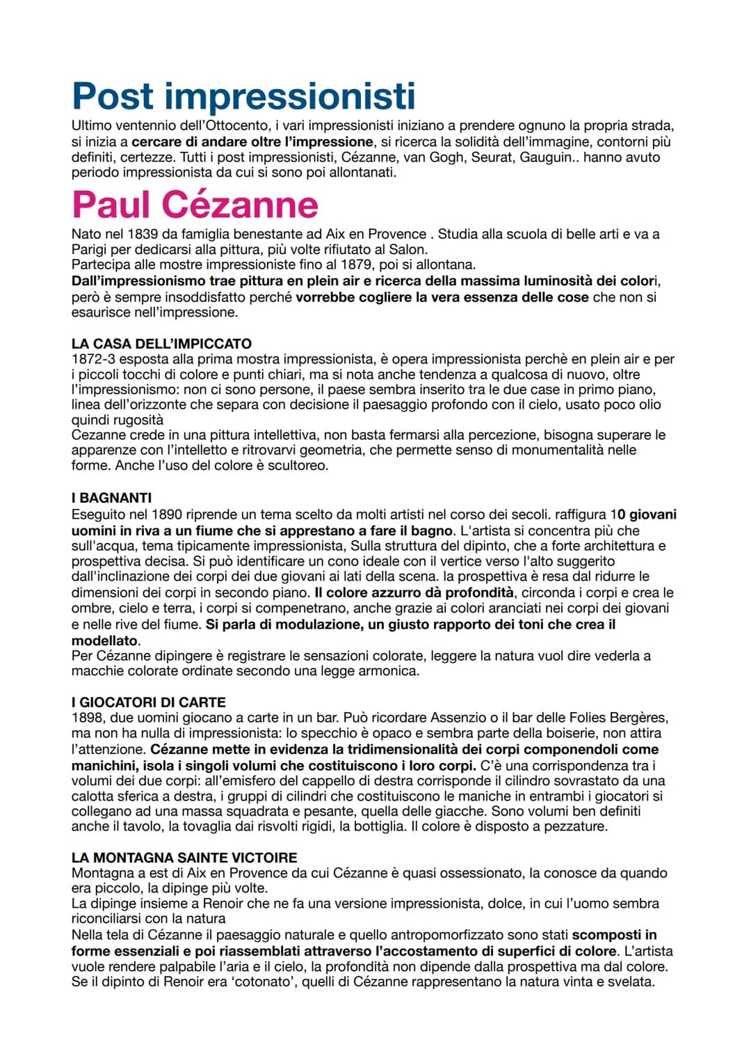 # Post impressionisti
Ultimo ventennio dell'Ottocento, i vari impressionisti iniziano a prendere ognuno la propria strada,
si inizia a cerc
