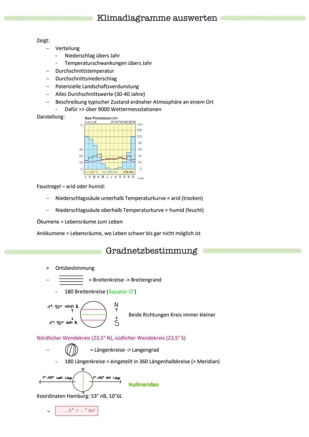 # Klima- und Vegetationszonen der Welt
- Ausprägung einer Landwirtschaft durch verschiedene Geofaktoren (=> Klima, Boden, Wasser,
Vegetatio
