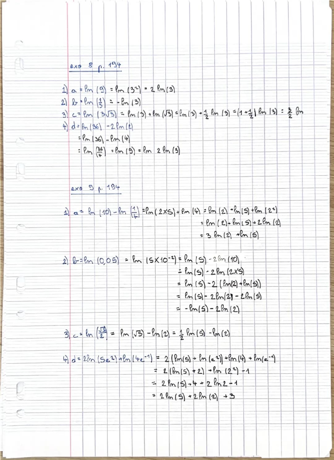 TMATHS2
Chapitre 10 : cours
2020-2021
Fonction logarithme népérien
I La fonction logarithme népérien
La fonction exponentielle est continue,