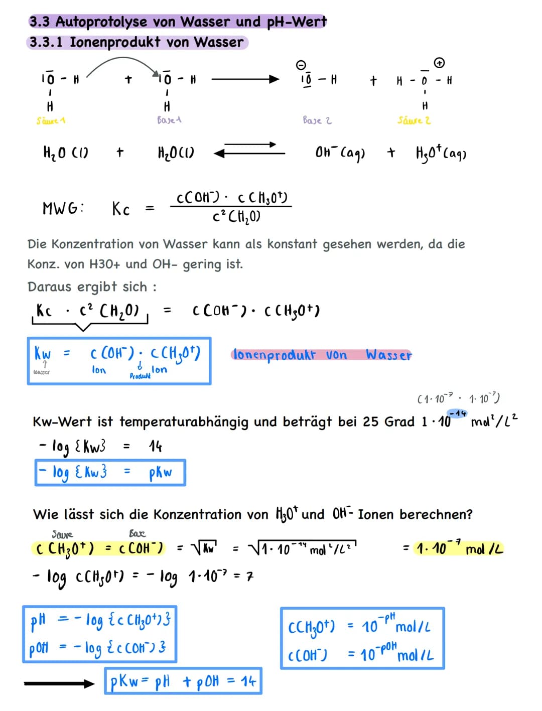 Zusammenfassung
# 3. Säure-Base-Reaktionen
## 3.1 Säure-Base-Theorie nach Brönsted
Leitet man Chlorwasserstoff in Wasser entstehen hydrat