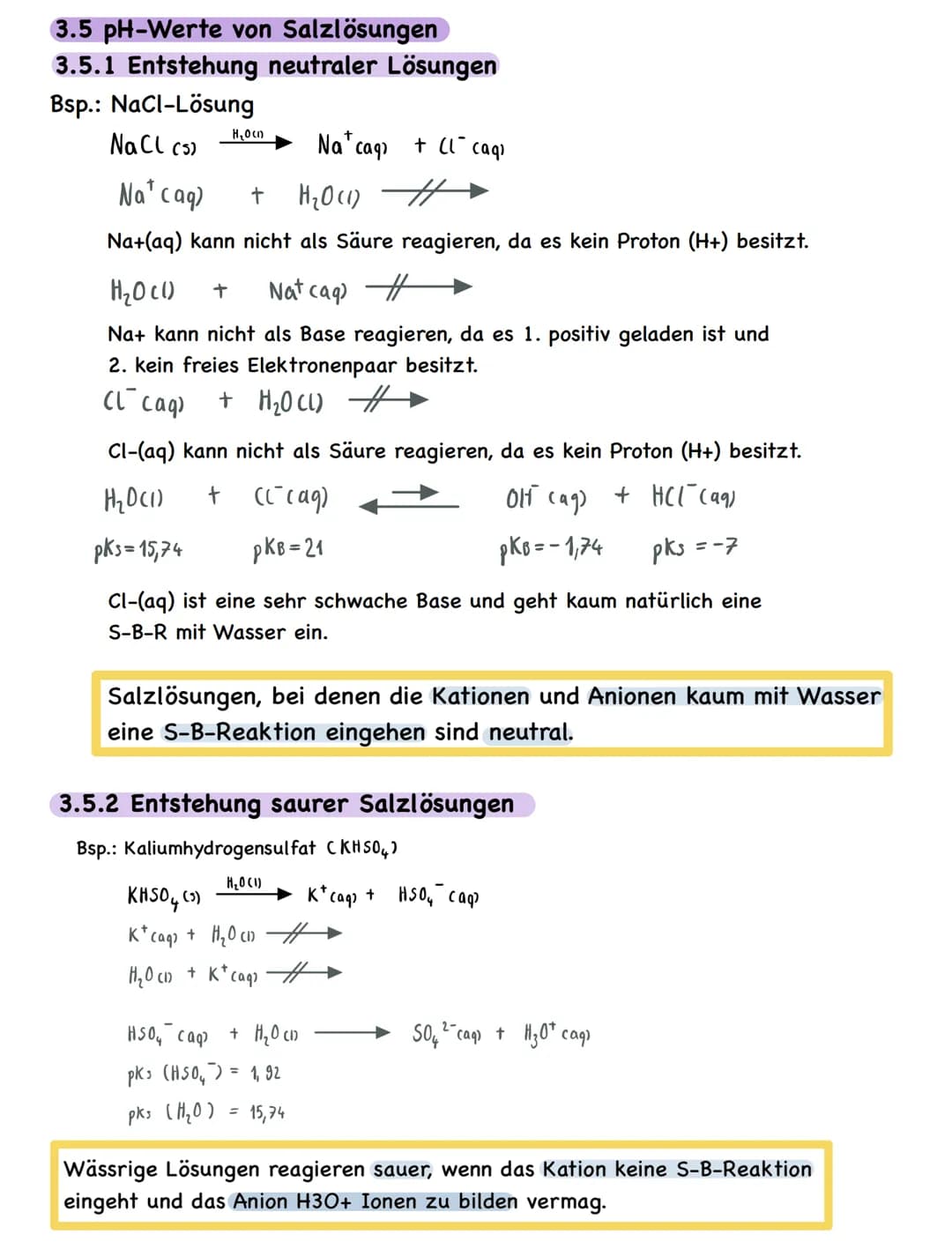 Zusammenfassung
# 3. Säure-Base-Reaktionen
## 3.1 Säure-Base-Theorie nach Brönsted
Leitet man Chlorwasserstoff in Wasser entstehen hydrat
