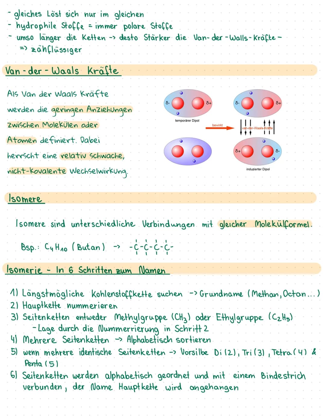 # chemie LERNZETTEL
# Alkane
Alkane sind eine Stoffgruppe, die der organischen Chemie zugeordnet ist. Sie
bestehen aus acyclischen, gesätt