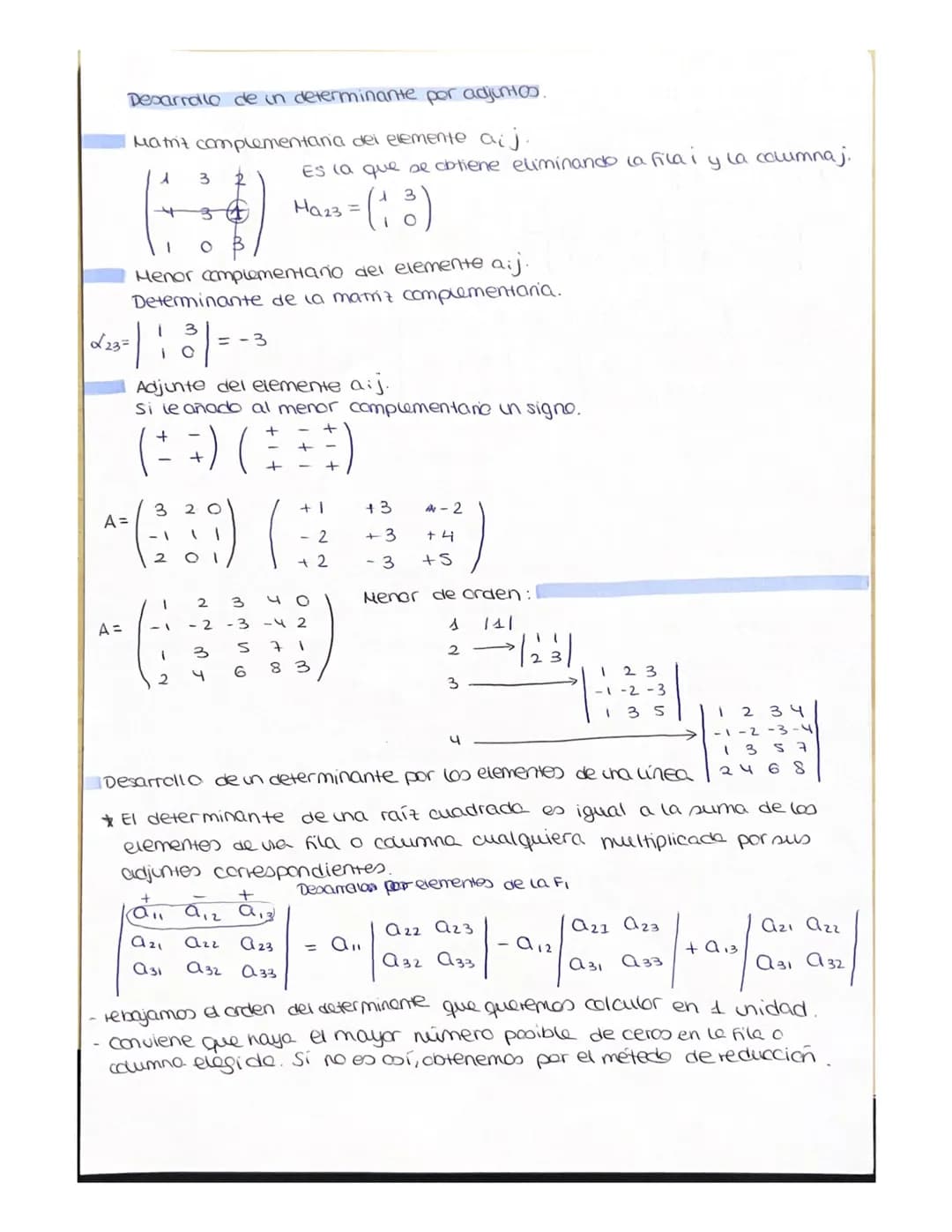 T.2.
# determinantes
se calculan en matrices cucdrados y da un númere.
det+ (A)
(A)
determinante de A.
Determinante de orden 2.
A=
$
\be