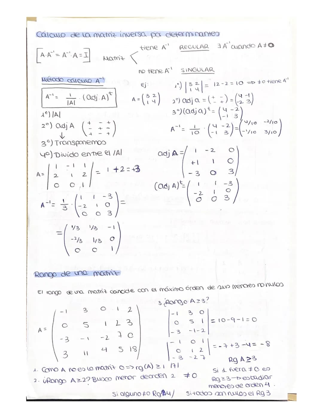 T.2.
# determinantes
se calculan en matrices cucdrados y da un númere.
det+ (A)
(A)
determinante de A.
Determinante de orden 2.
A=
$
\be