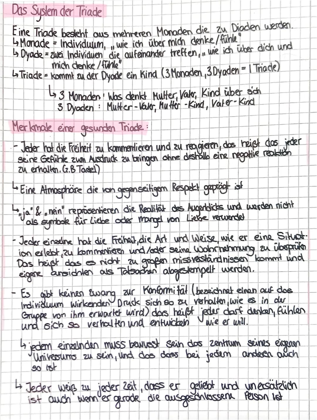 # Das System der Triade
Eine Triade besteht aus mehreren Monaden die zu Diaden werden.
↳ Monade = Individuum, wie ich über mich denke/fühle