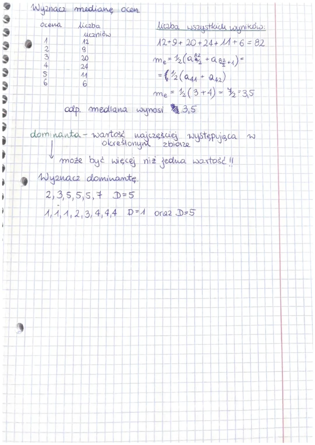 # STATYSTYKA
Średnia arytmetyczna-suma liczb podzielona przez ich sumę
Średnia arytum zestawu liczb 2;x; 6; 7, 12 wynosi 6,4. Oblicz x.
$