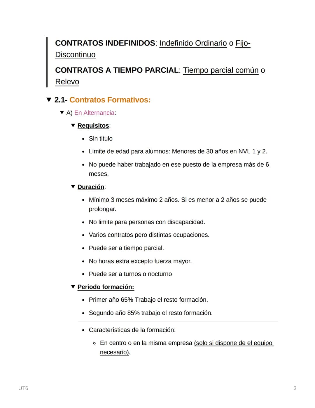 UT6
1- EL CONTRATO DE TRABAJO
▼1.1- La Capacidad para Celebrar un Contrato:
▼A) El Trabajador:
* Mayor de 18 o menor legalmente emanci