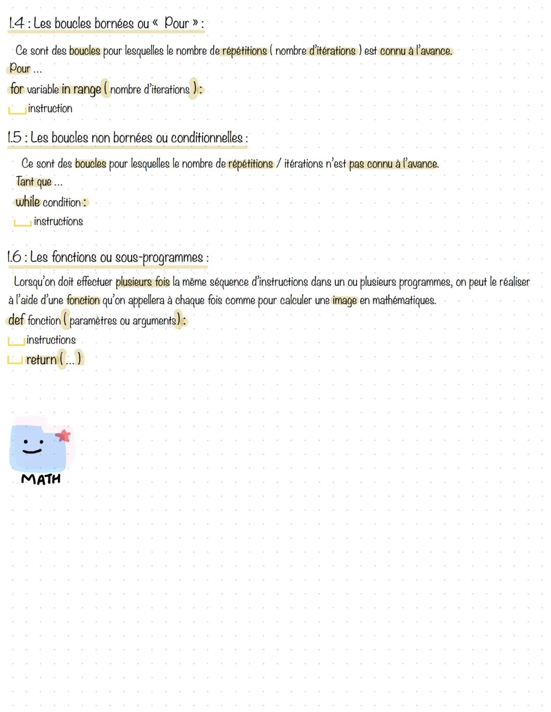 &
MATHS
Algorithmique en Python
1.1: Instructions d'entrée / sortie:
Une instruction d'entrée correspond à la saisie au clavier et à la