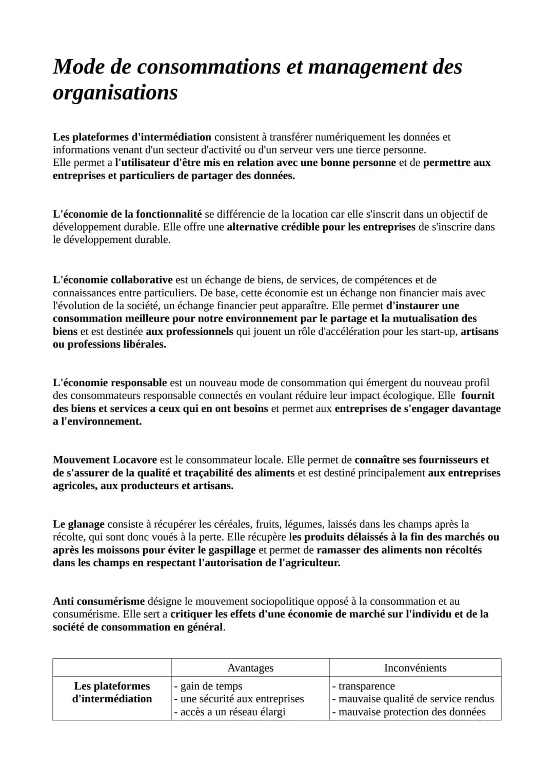 L'économie de la
fonctionnalité
- réduit les coûts d'accès a de
nombreux services
- ne s'applique pas a tout les biens
- augmenter le FRNG p
