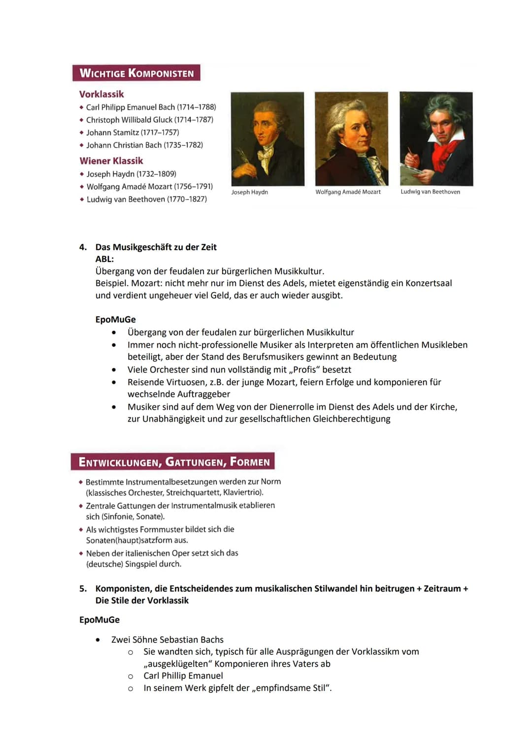 # Musik Zusammenfassung
1. Zeitraum der Wiener Klassik
1770-1820
Vier prägende Ereignisse
* 1751: Der erste Band der franzö