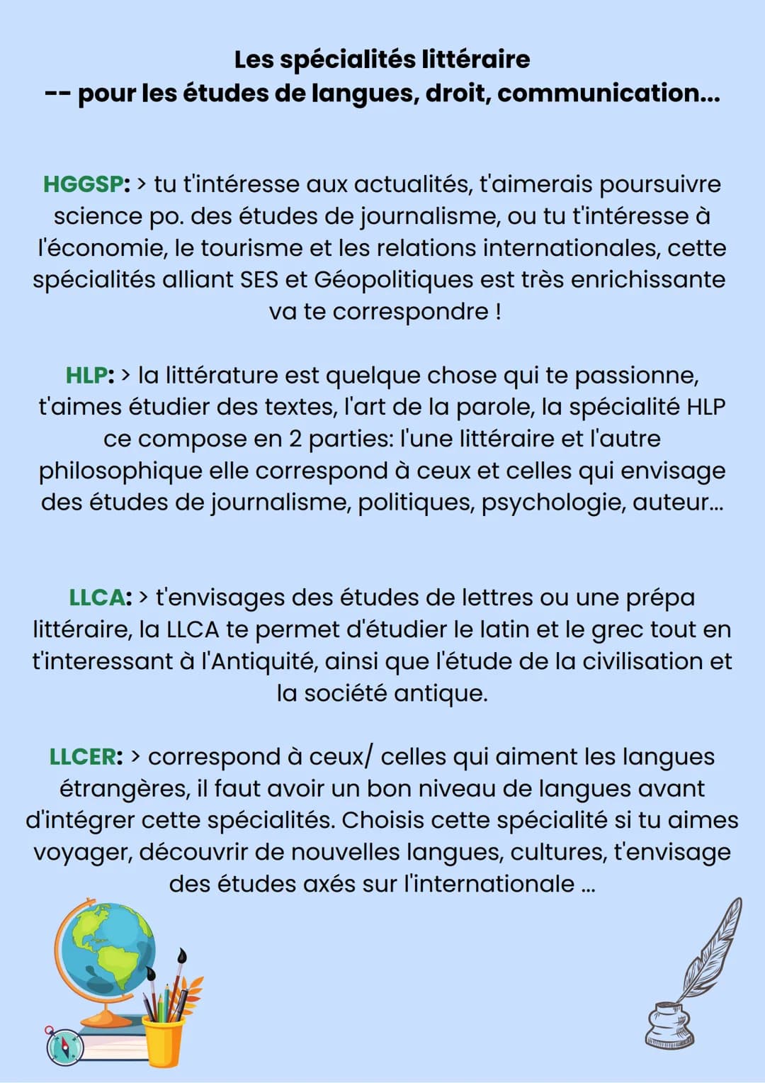 # ORIENTATION
Quelles sont les différentes spécialités proposé
dans les lycées et lesquelles me correspondrait ?
Avant de choisir les spéc