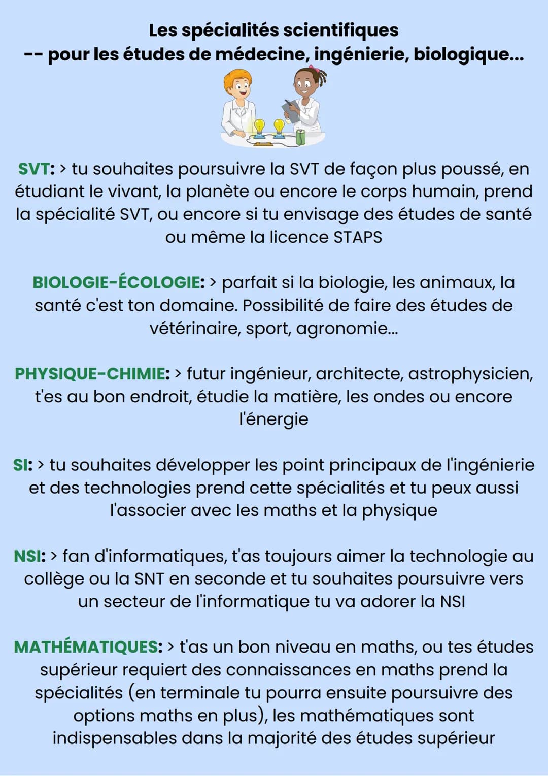# ORIENTATION
Quelles sont les différentes spécialités proposé
dans les lycées et lesquelles me correspondrait ?
Avant de choisir les spéc