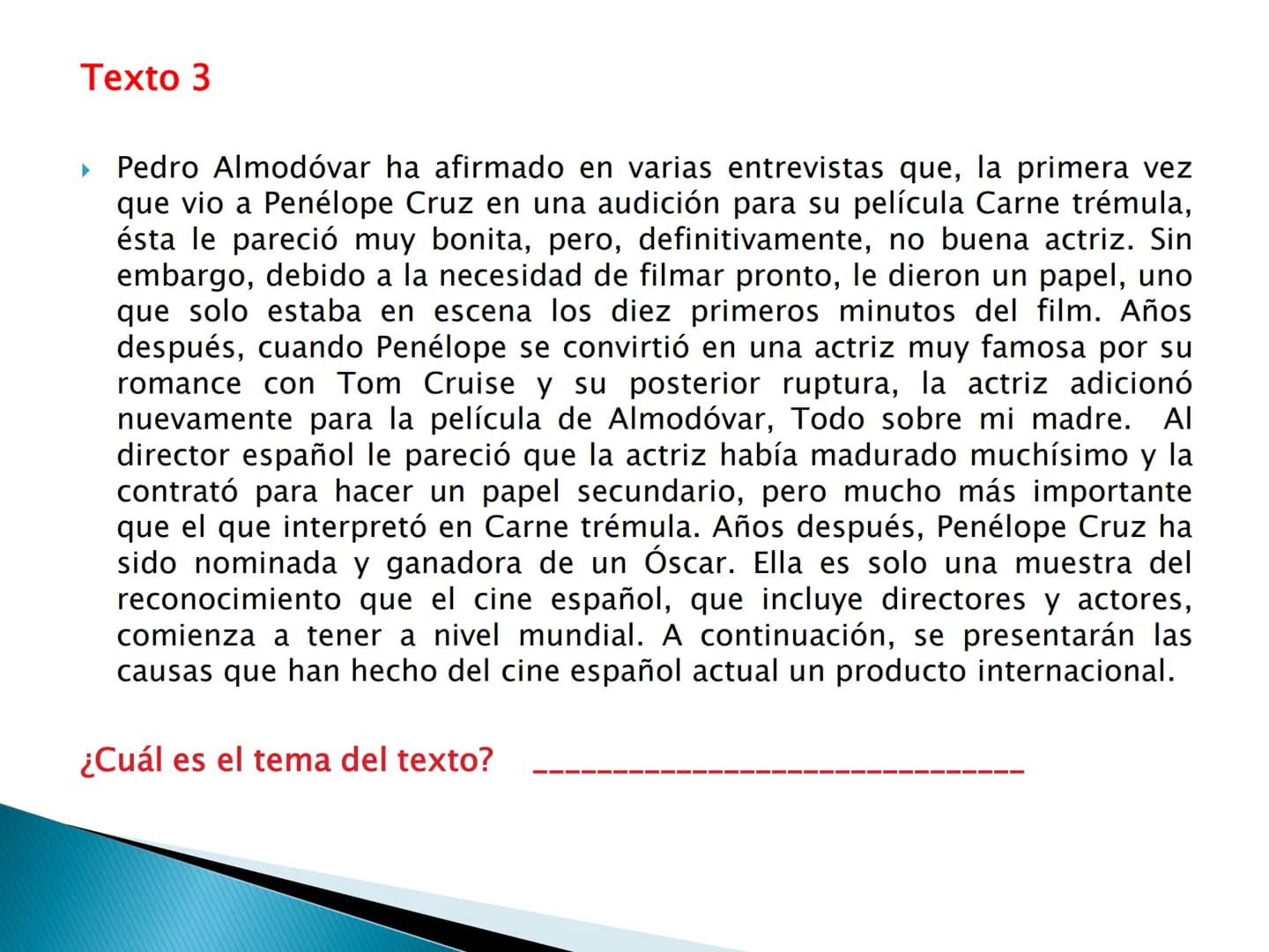 # El tema y las ideas principales # OBJETIVOS DE APRENDIZAJE
► Reconoce la importancia de la idea temática en la
comprensión y producción t