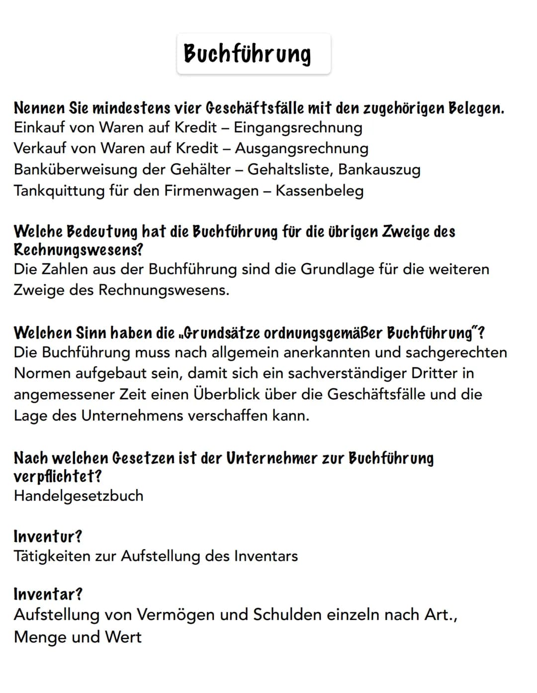 # Buchführung # Buchführung
Was ist eine Buchführung?
Die Buchführung ist eine planmäßige, lückenlose und geordnete
Aufzeichnung aller Gesc