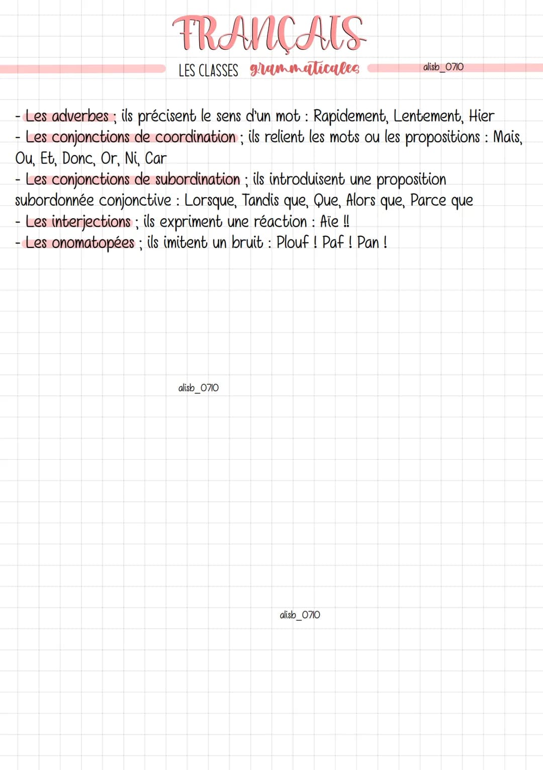 <h2>Les mots variables</h2>
<h3>Les noms</h3>
<p>Un exemple : Une voiture, Un canapé</p>
<h3>Les verbes</h3>
<p>Exemples : Manger, Danser</
