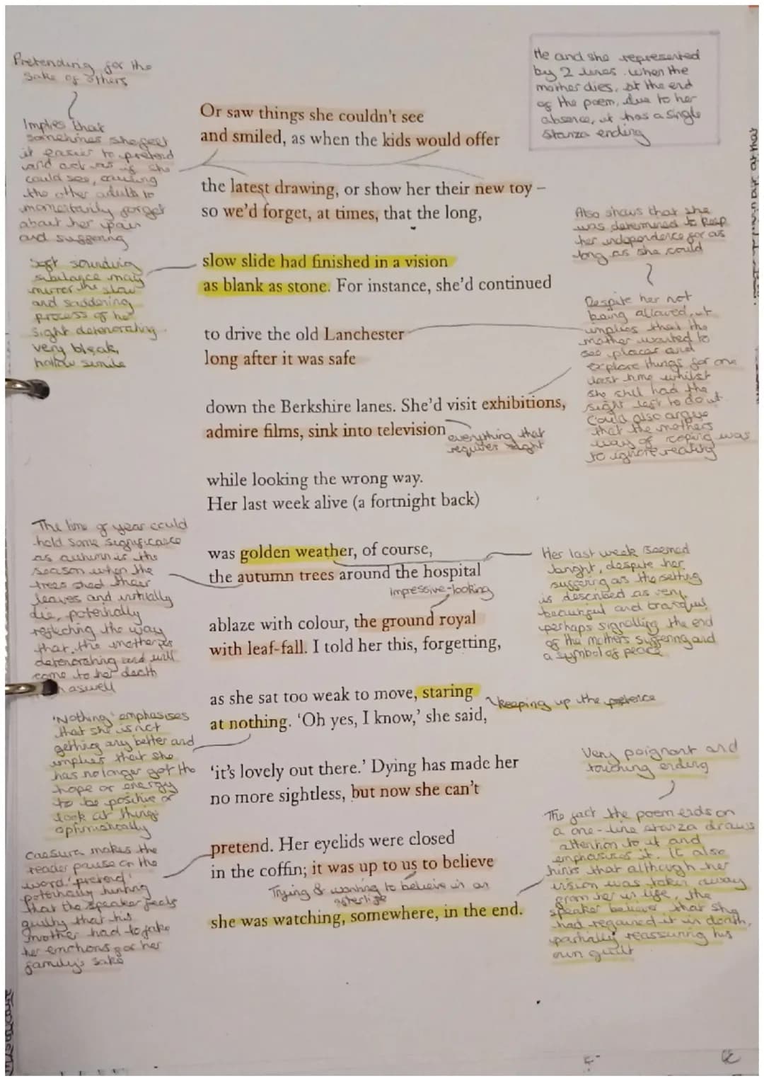 Form
-2 lines in every stanza apart from the last that only has one
No thym angeimbert
Lots de
very personal tone
-Avisbiographica
Stoicism