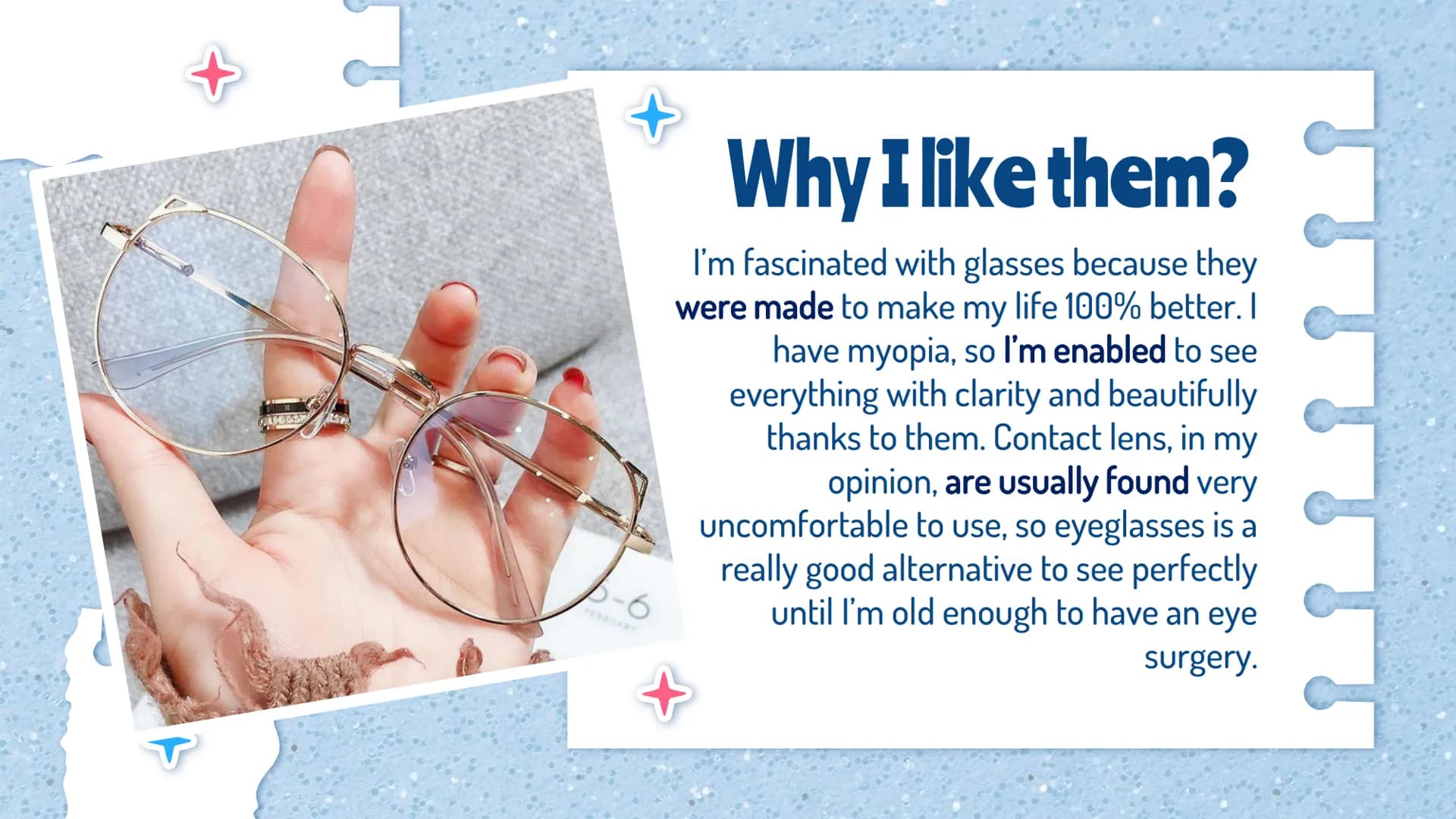 - Things we can't imagine life without:
- Glasses
- María José Zapata Muñoz # History of Glasses
The development of glasses as a common tre