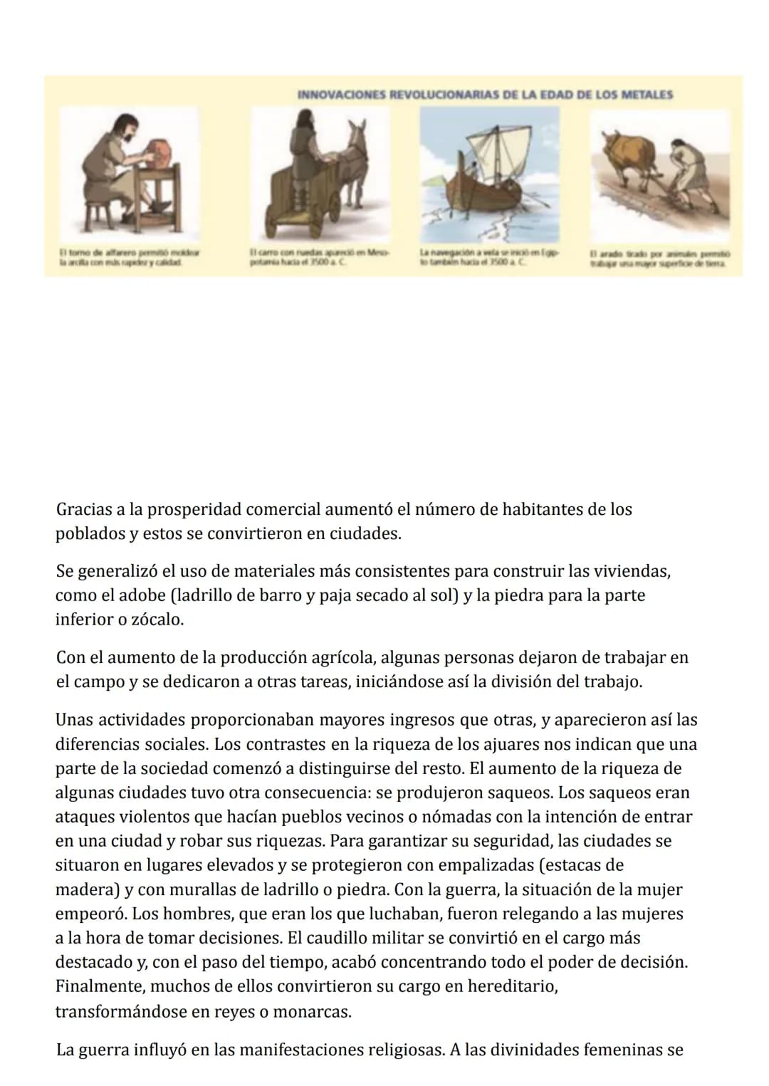 # La Edad de los Metales
La Edad de los Metales comenzó cuando se descubrió la metalurgia en
Oriente Próximo hacia el 4000 a. C.
La metalu