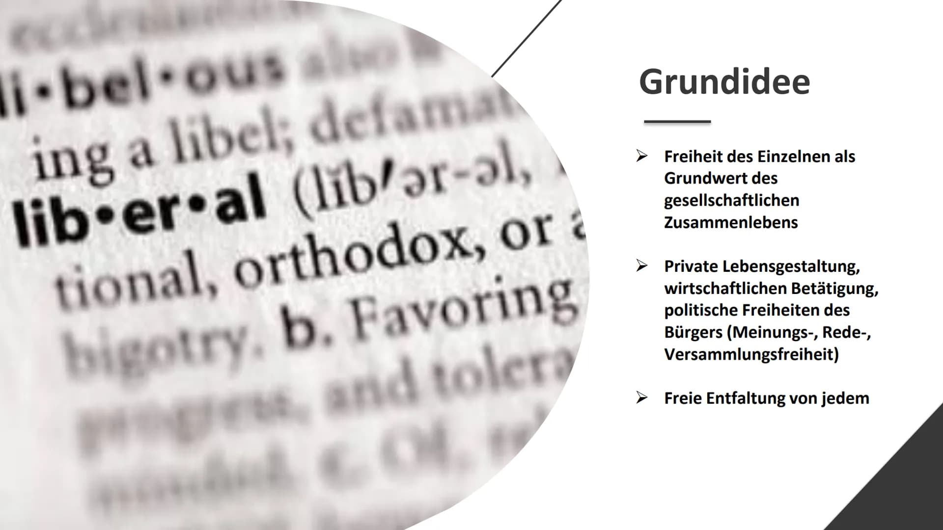 # Der Liberalismus
Von Azerin # Gliederung
1. Einleitung
* Was ist der Liberalismus ?
2. Hauptteil
* Grundidee
* Entstehung
* Verschieden
