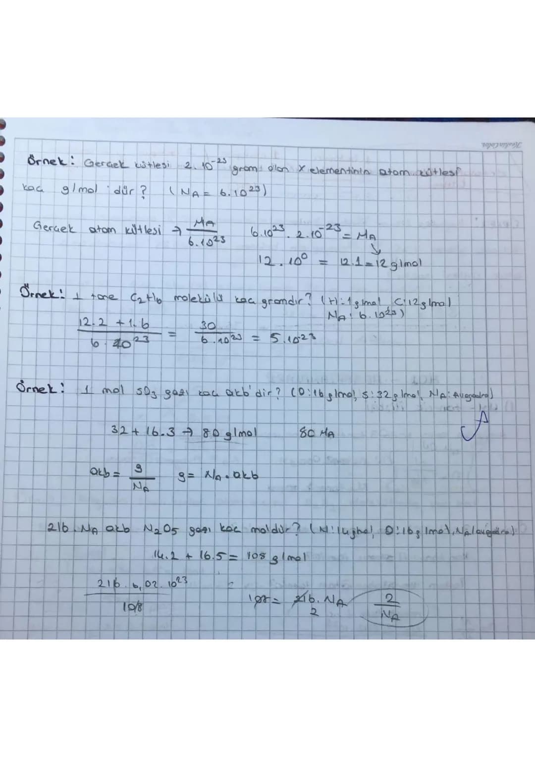 # HOL KAURAMI
Bir atom çok kuaük obuğu için kütlesinin mutlak olarak škilmesi mümkün
değildir. Bu nedenle boğil atom küttleleri kullanılır