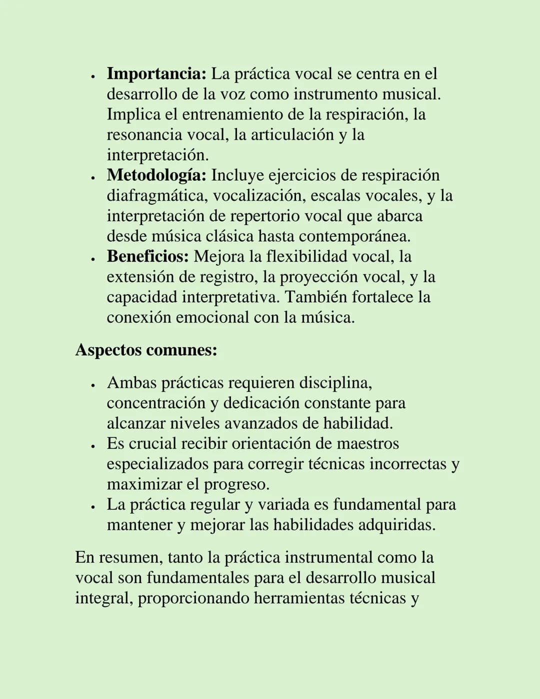 # INFORME: PRÁCTICA
# INSTRUMENTAL Y VOCAL
# CLASE DE ARTÍSTICA
La práctica instrumental y vocal es fundamental para
el desarrollo de habil