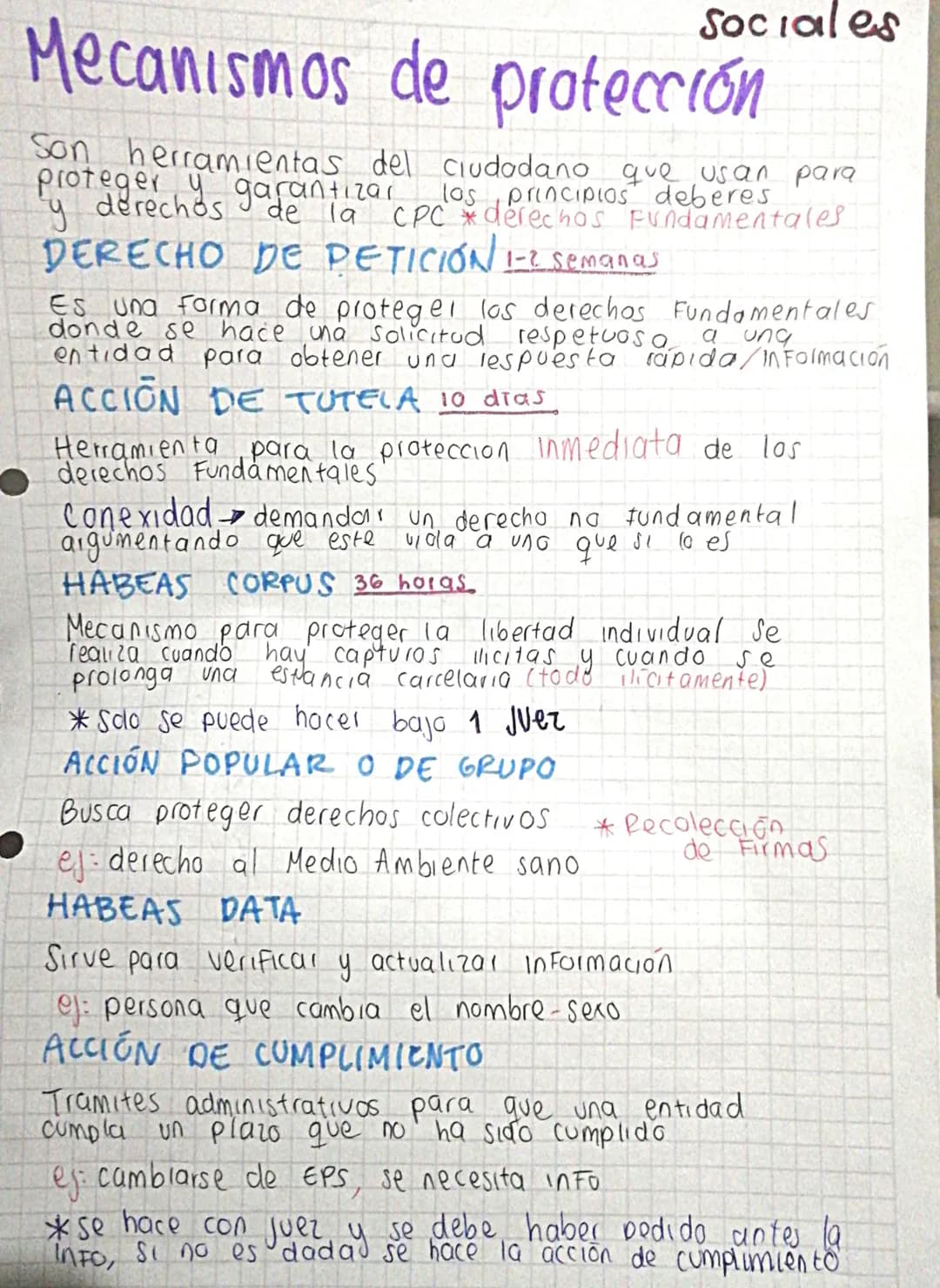 # Sociales
# Mecanismos de protección
Son herramientas del ciudadano que usan para
proteger y garantizar los principios deberes
y derechos