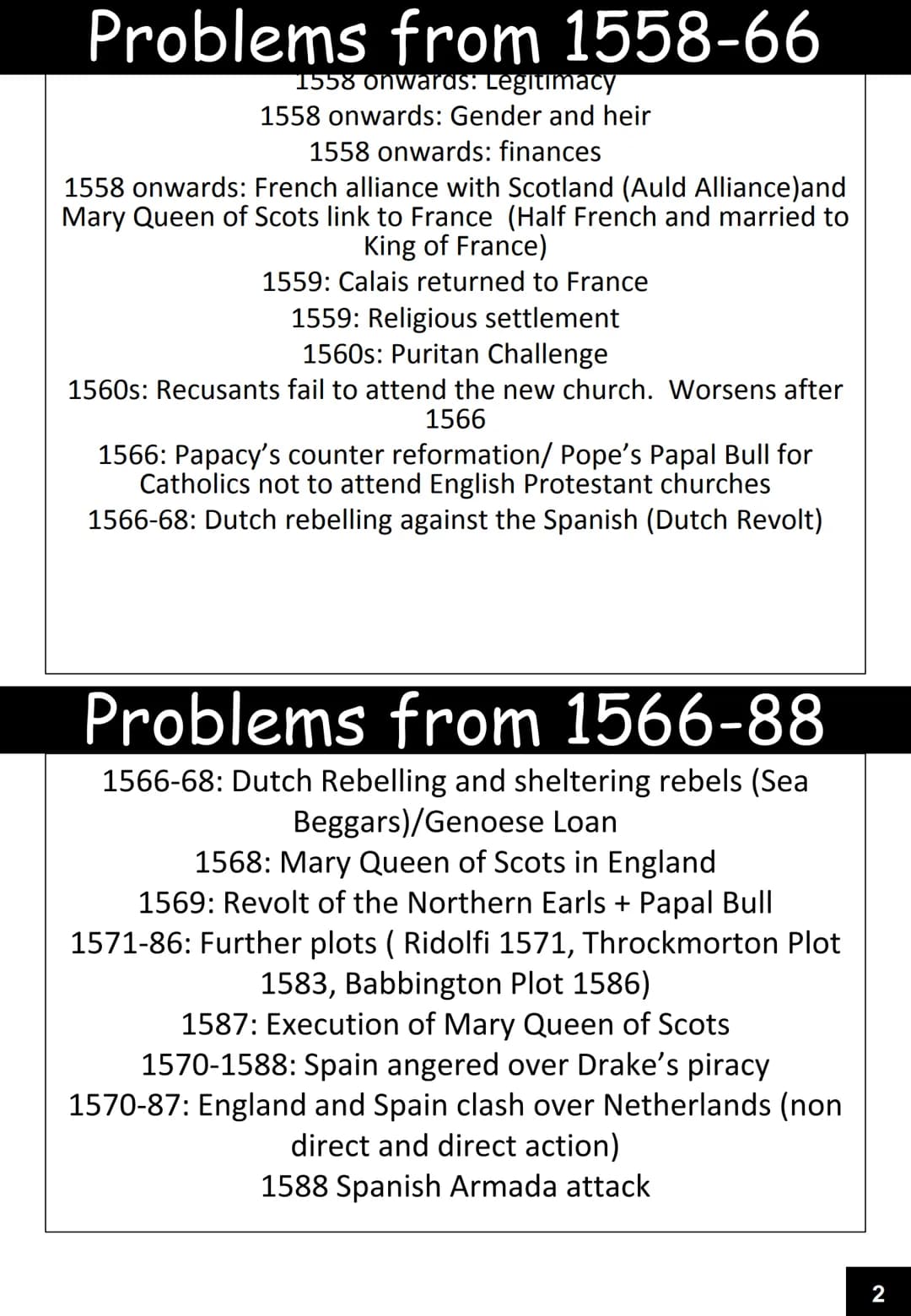 # GCSE History
Elizabethan Age, 1558-1603
Revision guide
Name: Queen Elizabeth I
King Philip II
Pope Pius V
Mary, Queen of Scots
Mary of