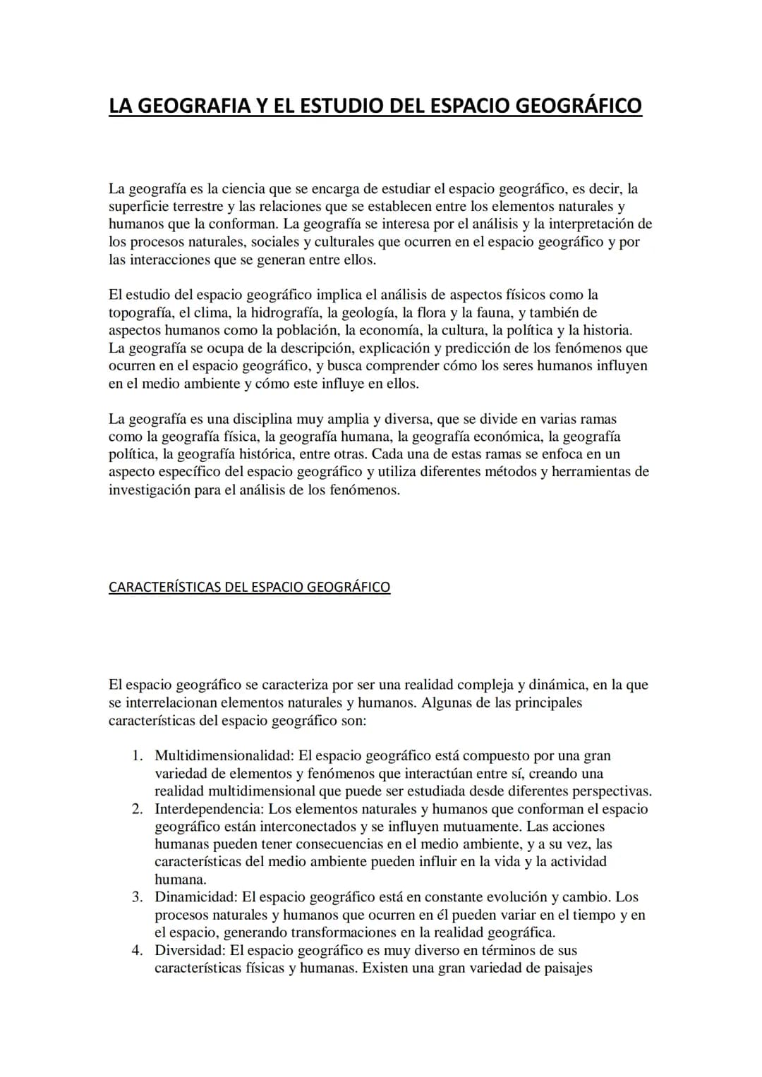 # LA GEOGRAFIA Y EL ESTUDIO DEL ESPACIO GEOGRÁFICO
La geografía es la ciencia que se encarga de estudiar el espacio geográfico, es decir, l