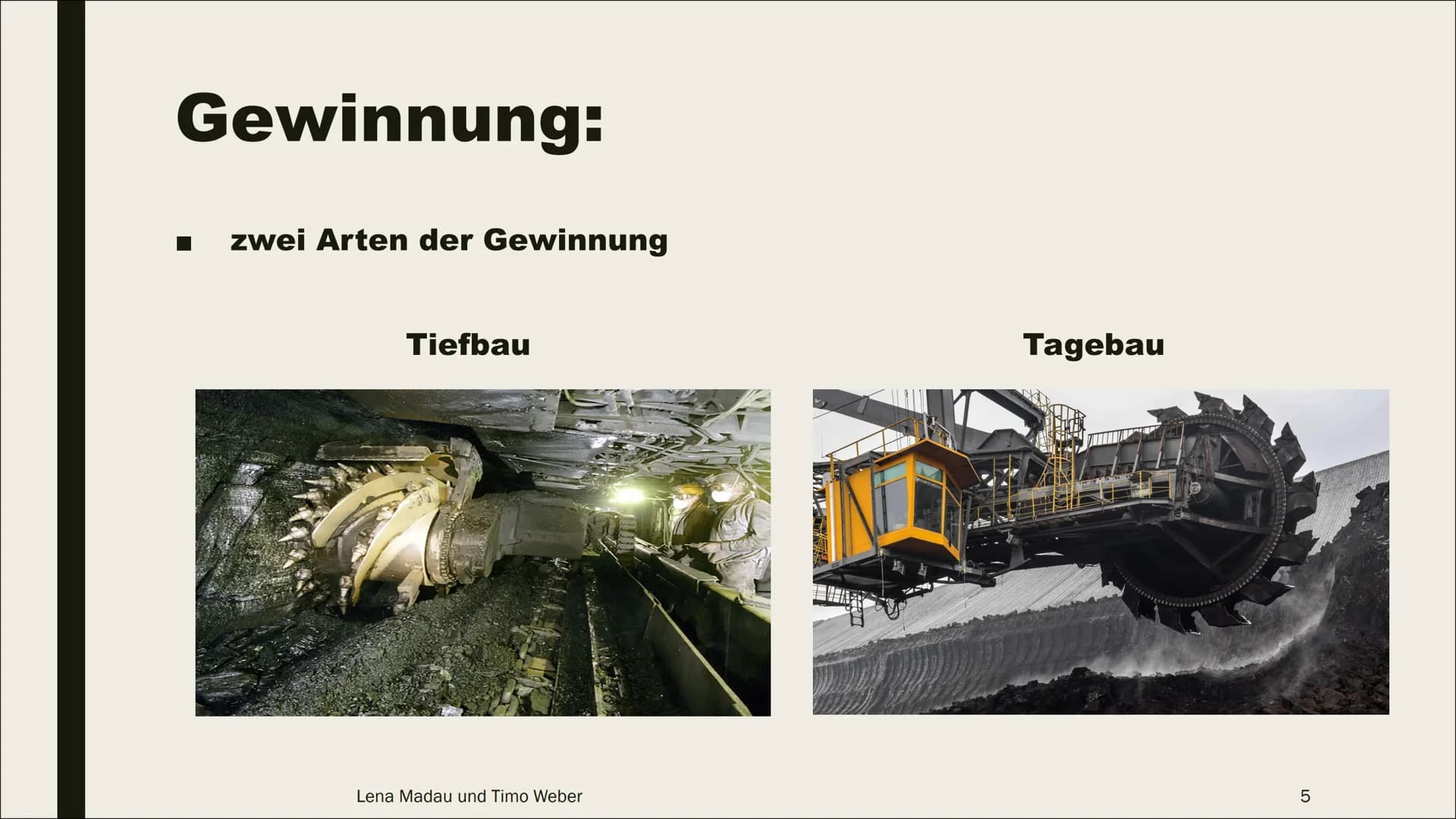 KOHLE # Inhaltsverzeichnis:
- Entstehung
- Zusammensetzung
- Gewinnung
- Verwendung
- Umweltproblematik
Lena Madau und Timo Weber
2 # Ent