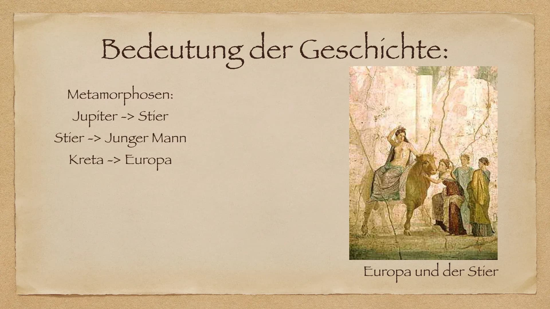 # Europa und Jupiter
Ovid Metamorphosen
Liliana & Hannah Jelinski # Die Charaktere
Jupiter: Götterkönig
Merkur: Gott der Hirten und der R