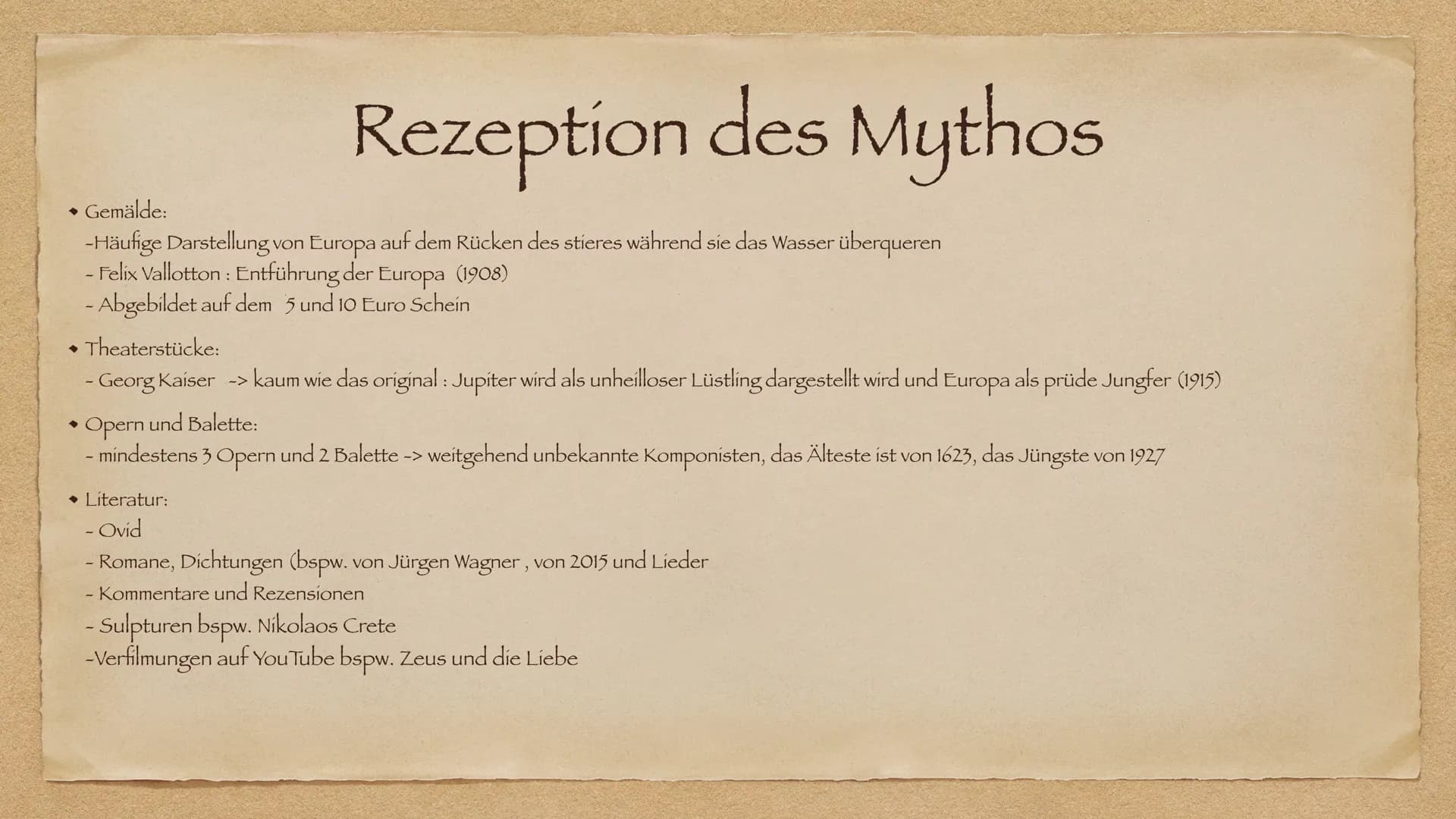 # Europa und Jupiter
Ovid Metamorphosen
Liliana & Hannah Jelinski # Die Charaktere
Jupiter: Götterkönig
Merkur: Gott der Hirten und der R