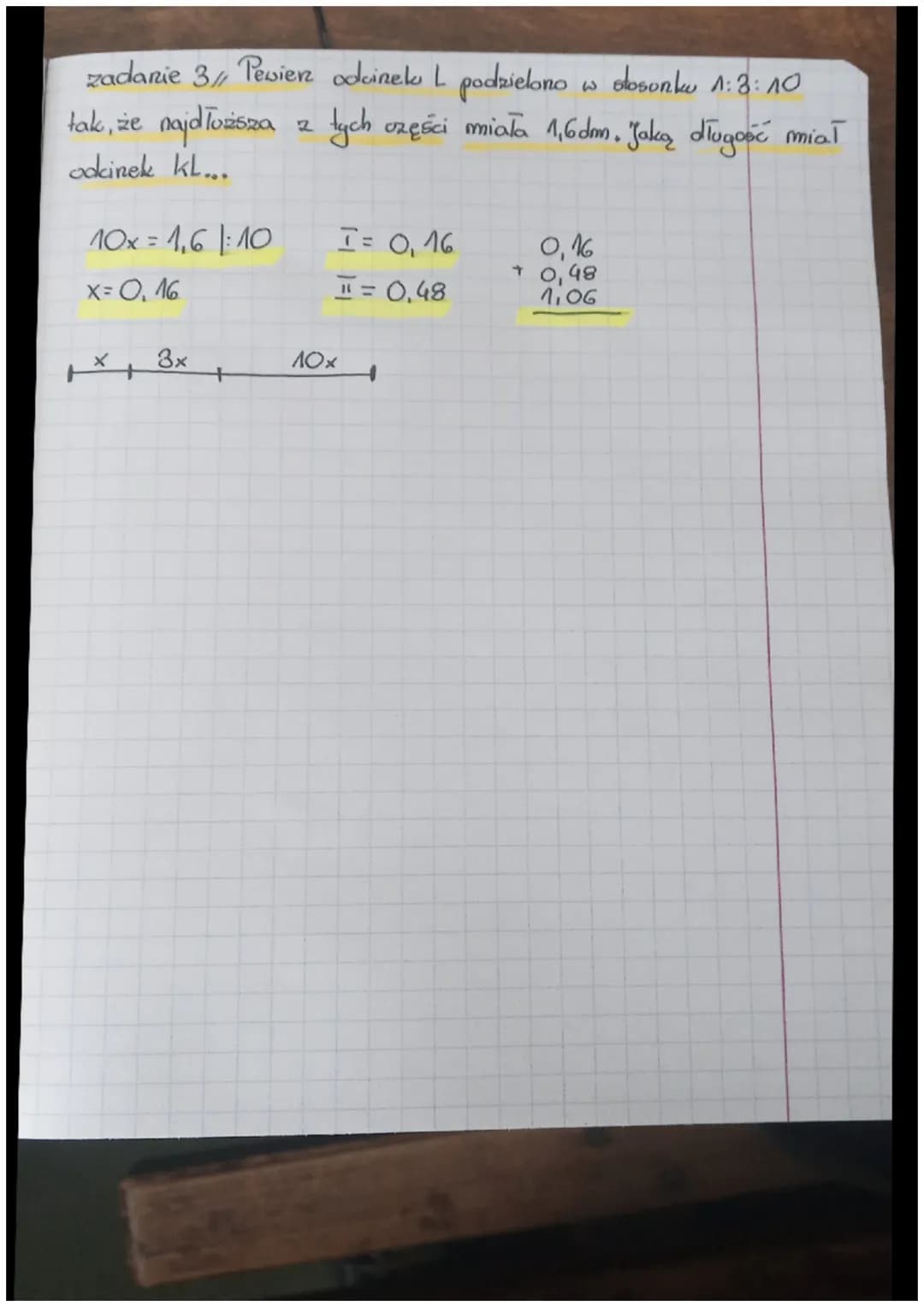 lekcja
22.03.22
T: Podział proporcjonalny...
zadanie 1... a)
1x + 3x = 520
x= 1302T
1=13021
3-130-39021
6) Podziel masę 28t w stosunku