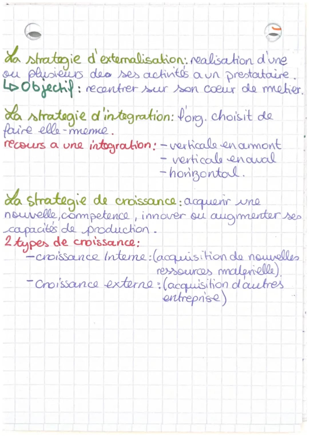 # AIDE MEMOIRE
Les ≠ Strategies.
mana.
La strategie de specialisation: se concentre sur
I seul metier et Iseul domaine d'activités strat-