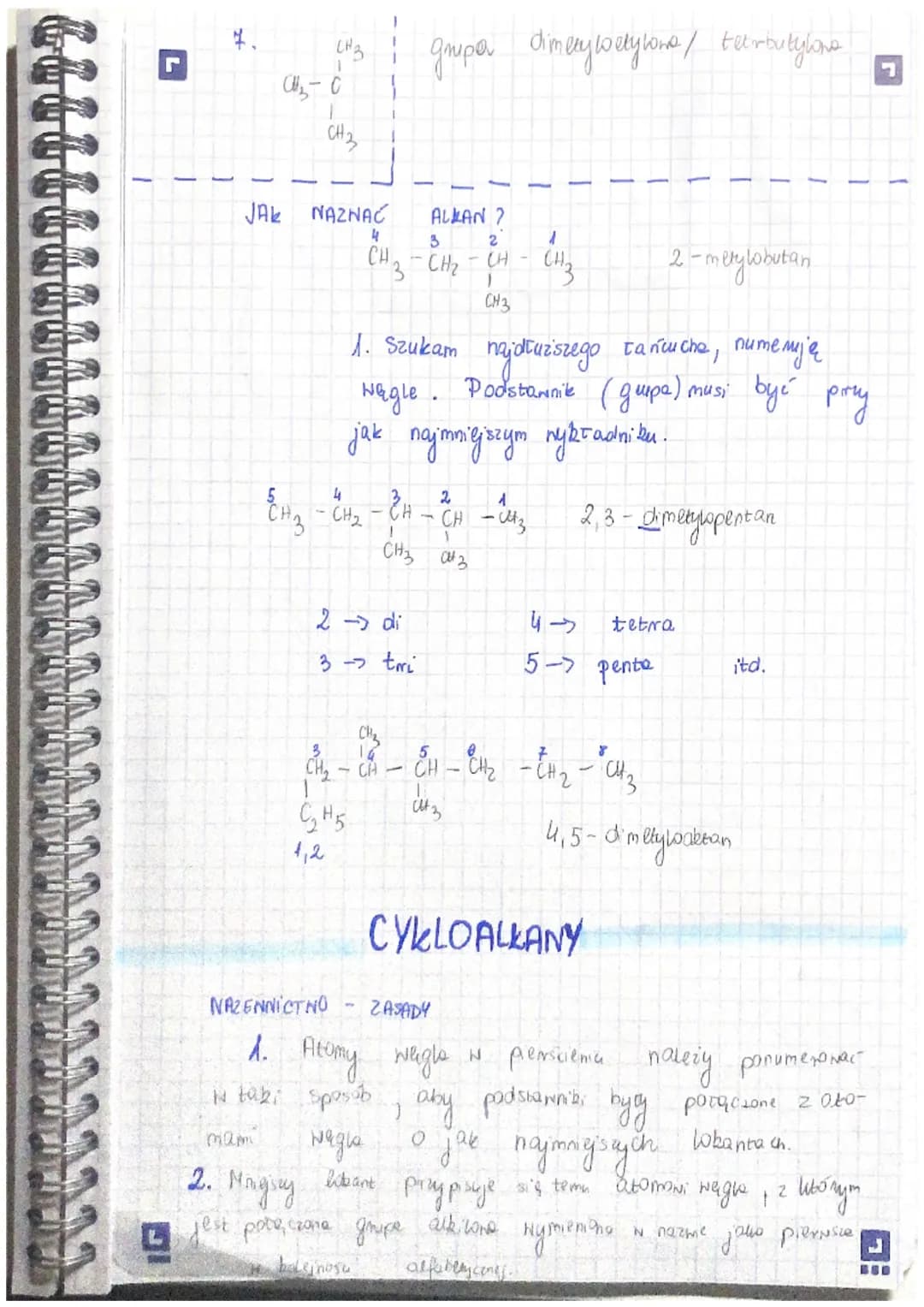 Albany
HZÓR OGÓLNY: $C_nH_{2n+2}$
SZEREG HOMOLOGICZNY. Hzór pótstrukturalny
1. Metan 1 CHU 1 CH3-CH3
2. Etan 1 C2H6 1 03-H2-CH3
3. Propan