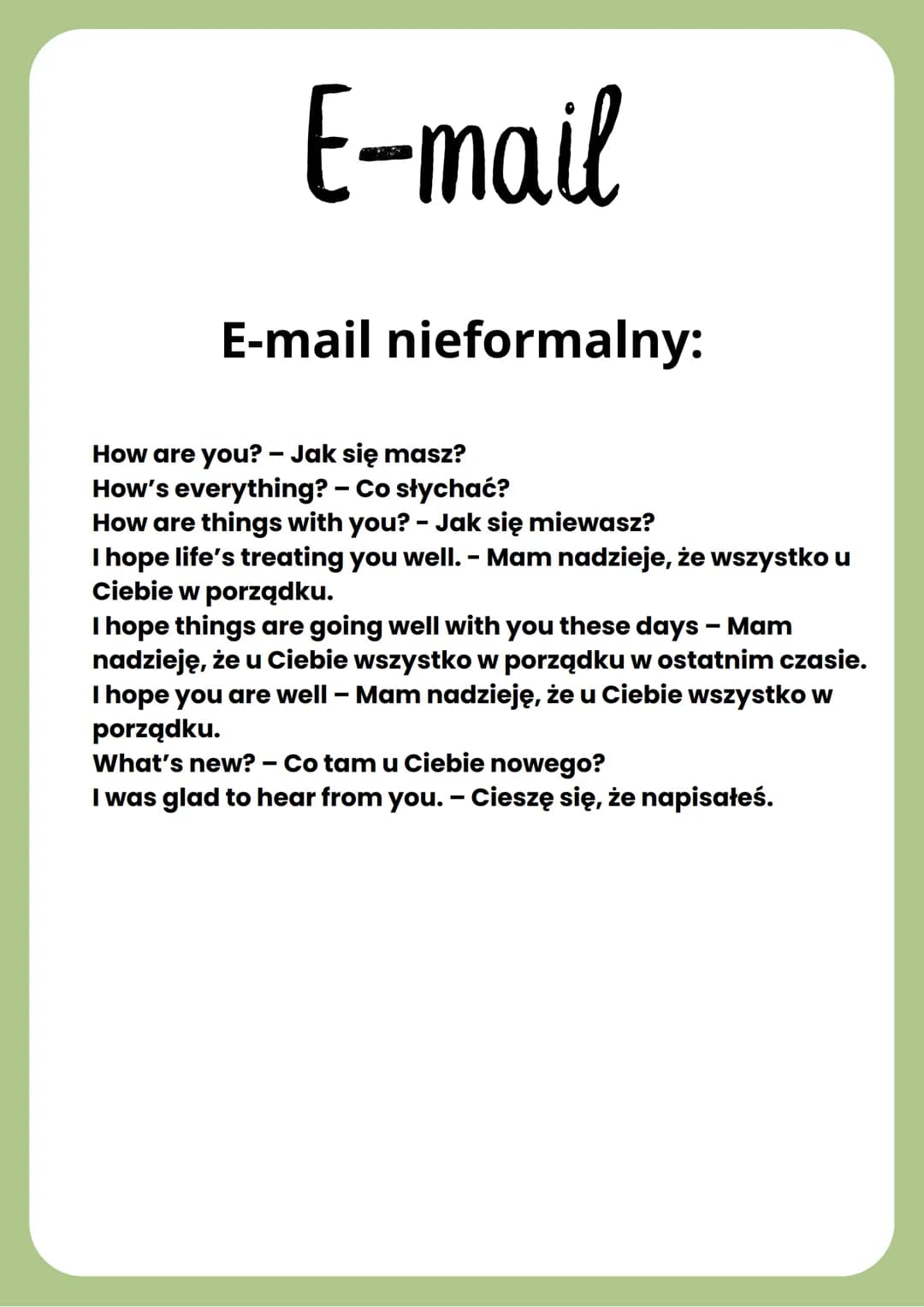 # E-mail
PO ANGIELSKU
Temat maila
Własnie wróciłes z otwarcia nowego centrum handlowego w twoim miescie. W e-mailu do
kolegi lub kolezanki