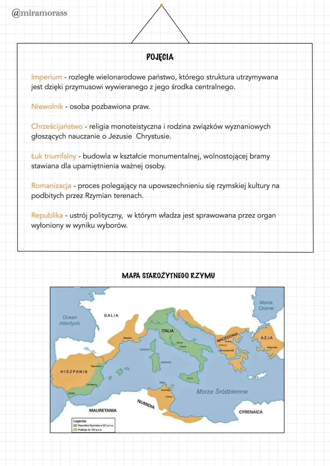 @miramorass
# STAROŻYTNY
# RZYM
## NAJWAŻNIEJSZE DATY
- 753 r. p.n.e. powstanie Rzymu; jego
założyciele to Romulus i Remus.
- 509 r. p.n