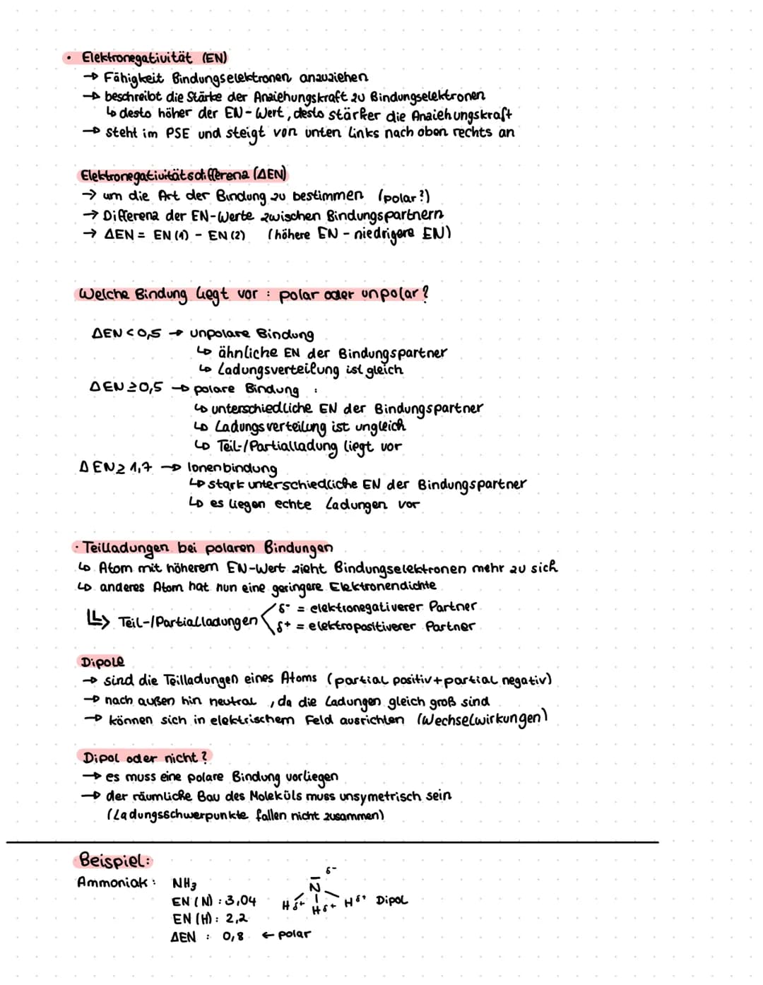 # Elektronegativität (EN)
→Fähigkeit Bindungselektronen anzuziehen
→ beschreibt die Stärke der Anziehungskraft zu Bindungselektronen
Lo dest