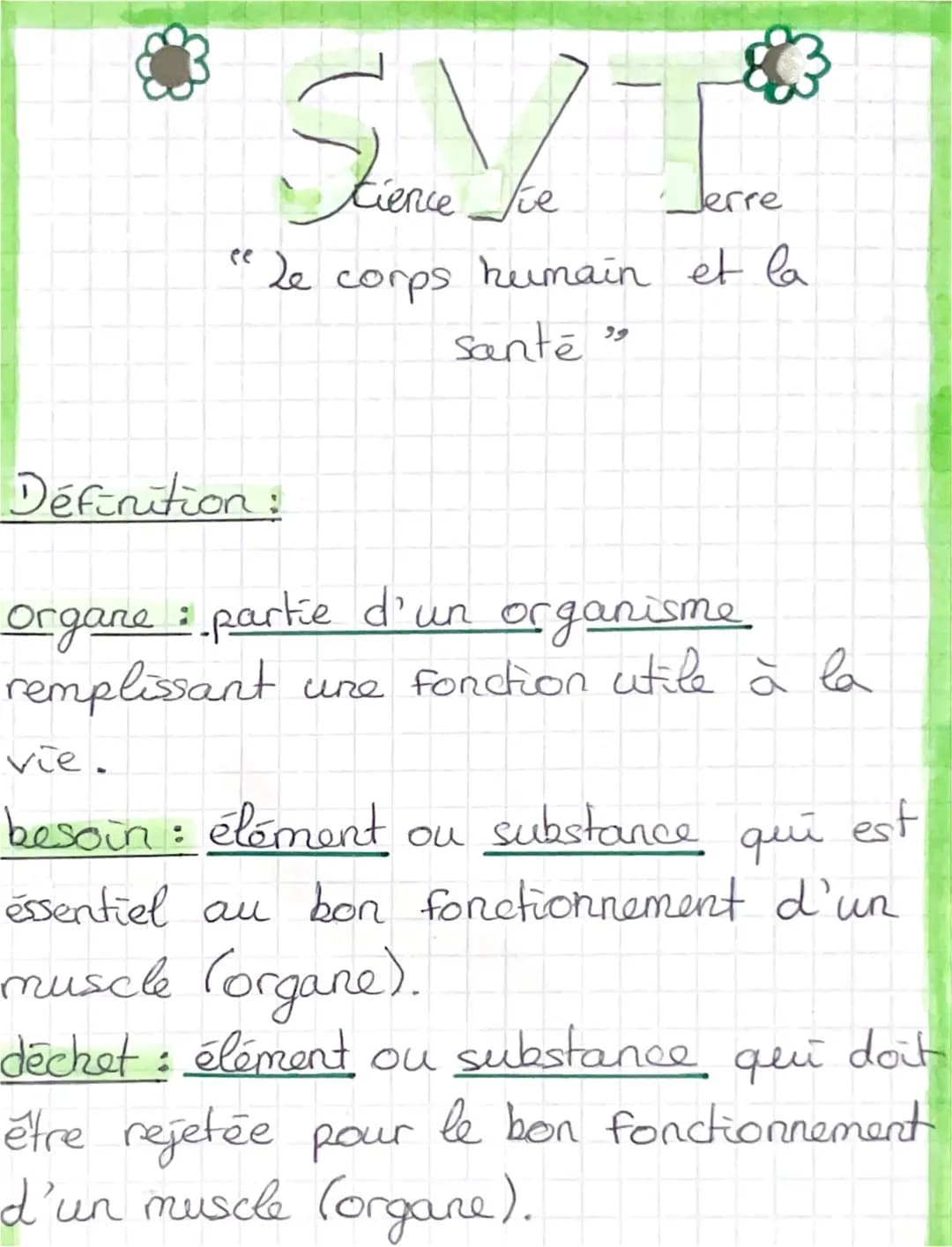 Fience
tience fie
Jerre
"Le corps humain et la
Santé "
Définition:
Organe: partie d'un organisme
remplissant une fonction utile à la
vie.